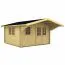 Holz-Gartenhaus 5,5 x 4,48 Meter (inkl. Dach) | 2 Fenster | 40 mm Blockbohlen |natur unbehandelt | Satteldach | inkl. Fußboden | aus nordischer Fichte Abbildung