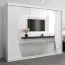 250 cm breiter Kleiderschrank mit 3 Türen | 10 Fächer | Farbe: Weiß Abbildung