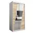 100 cm breiter Kleiderschrank mit 2 Türen | 5 Fächer | Farbe: Sonoma Eiche / Weiß Abbildung
