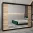 250 cm breiter Kleiderschrank mit 10 Fächern und 3 Türen | Farbe: Schwarz Abbildung
