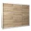 250 cm breiter Kleiderschrank mit 10 Fächern und 3 Türen | Farbe: Sonoma Eiche / Weiß Abbildung