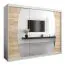 250 cm breiter Kleiderschrank mit 10 Fächern und 3 Türen | Farbe: Sonoma Eiche / Weiß Abbildung