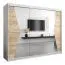 250 cm breiter Kleiderschrank mit 10 Fächern und 3 Türen | Farbe: Sonoma Eiche / Weiß Abbildung
