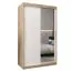 120 cm breiter Kleiderschrank mit 5 Fächern und 2 Türen | Farbe: Sonoma Eiche / Weiß Abbildung