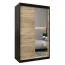 120 cm breiter Kleiderschrank mit 5 Fächern und 2 Türen | Farbe: Schwarz Abbildung