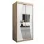 100 cm breiter Kleiderschrank mit 2 Türen | 5 Fächer | Farbe: Sonoma Eiche / Weiß Abbildung