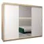Großer 250 cm breiter Kleiderschrank mit 10 Fächern und 3 Türen | Farbe: Sonoma Eiche / Weiß Abbildung