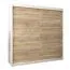 2 Meter breiter Kleiderschrank mit 2 Türen | Farbe: Sonoma Eiche / Weiß Abbildung