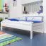 Bettrahmen für Kinder / Kinderbett 90 x 200 cm | Massivholz: Buche | Weiß Lackiert | besonders hohe Qualität Abbildung