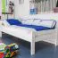 Bettrahmen für Kinder / Kinderbett 90 x 190 cm | Massivholz: Buche | Weiß Lackiert | besonders hohe Qualität Abbildung