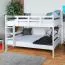 Etagenbett für Kinder 160 x 190 cm | Massivholz: Buche | Weiß Lackiert | umbaubar in 2 Einzelbetten | inkl. Rollroste Abbildung