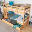 Jugendstockbett inkl. Stauraum (2 Schubkästen) | 90 x 200 cm | Massivholz: Buche | Natur Lackiert | umbaubar in 2 Einzelbetten | Premium-Qualität | inkl. Rollroste Abbildung