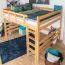 Kinderhochbett 160 x 190 cm | Massivholz: Buche | Natur Lackiert | umbaubar in Einzelbett | Premium-Qualität | inkl. Rollrost Abbildung