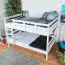Etagenbett für Kinder 160 x 190 cm | Massivholz: Buche | Weiß Lackiert | umbaubar in 2 Einzelbetten | inkl. Rollroste Abbildung