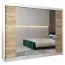Großer 250 cm breiter Kleiderschrank mit 3 Türen | 10 Fächer | Farbe: Sonoma Eiche / Weiß Abbildung