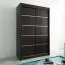 150 cm breiter Schiebetürenschrank mit 2 Türen | 5 Fächer | 2 Kleiderstangen | Farbe: Schwarz Abbildung