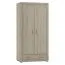 Kleiderschrank | 2 Drehtüren | 1 Schublade | 1 Fach | mit Kleiderstange | 100 cm breit | Farbe: Sonoma Eiche Abbildung