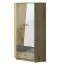 87 cm breiter Kleiderschrank mit 2 Türen, 4 Fächern und 2 Schubladen | Farbe: Eiche | Tiefe: 87 cm Abbildung