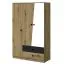 120 cm breiter Kleiderschrank mit 3 Türen, 6 Fächern und 2 Schubladen | Farbe: Eiche | Tiefe: 50 cm Abbildung