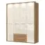 182 cm breiter Kleiderschrank mit 4 Türen, 7 Fächern und 2 Schubladen | Farbe: Beige | Tiefe: 56 cm Abbildung