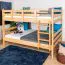 Stockbett für Jugendliche 140 x 190 cm | Massivholz: Buche | Natur Lackiert | umbaubar in 2 Einzelbetten | inkl. Rollroste Abbildung
