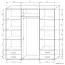Kleiderschrank | 3 Schiebetüren | 4 Schubladen | 9 Fächer | inkl. Kleiderstange | 150 cm breit | Farbe: Sonoma Eiche Abbildung
