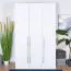 137 cm breiter Kleiderschrank mit 3 Türen | Farbe: Weiß Abbildung