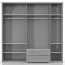 Kleiderschrank | 5 Drehtüren | 2 Schubladen | 7 Fächer | mit 3 Kleiderstangen | 232 cm breit | Farbe: Weiß Abbildung