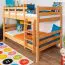 Etagenbett für Kinder 120 x 190 cm | Massivholz: Buche | Natur Lackiert | umbaubar in 2 Einzelbetten | inkl. Rollroste Abbildung