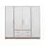 Schmaler 50 cm breiter Kleiderschrank mit 1 Tür | Farbe: Weiß Abbildung