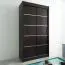 100 cm breiter Schiebetürenschrank mit 2 Türen | 5 Fächer | 2 Kleiderstangen | Farbe: Schwarz Abbildung