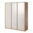 Schlafzimmer - Kleiderschrank, Farbe: Eiche / Weiß - 196 x 166 x 53 cm (H x B x T) Abbildung