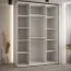 Kleiderschrank Mina mit Schiebetüren und Spiegel, Weiß/Schwarz, viel Stauraum, auch für Wohnzimmer geeignet, Anti Staubbürsten, 235,2 x 170 x 60 cm