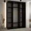 Spiegelschrank Mina in Schwarz/Weiß, auch für Wohnzimmer geeignet, Anti Staubbürsten, schwarze Metallgriffe, platzsparend, 235,2 x 180 x 60 cm