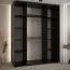 Kleiderschrank Mina mit Spiegeltüren, Weiß/Schwarz gehalten, moderne Optik, viel Stauraum, mit Anti Staubbürsten, 235,2 x 200 x 60 cm, Einlegeböden