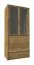 Vitrine Selun 09, Farbe: Eiche Dunkelbraun - 197 x 90 x 43 cm (H x B x T)