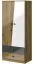 Schmaler 80 cm breiter Kleiderschrank mit 2 Türen, 4 Fächern und 2 Schubladen | Farbe: Eiche | Tiefe: 50 cm Abbildung