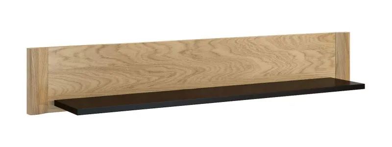 Bücherregal - 120 cm breit, Farbe: Eiche / Schwarz Abbildung