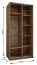 Kleiderschrank / Schiebetürenschrank | 6 Fächer | 2 Kleiderstangen | 245,5 x 120 x 64 cm | 2 Schiebetüren | 6 Einlegeböden | Farbe: Schwarz | Soft-Close