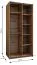 Kleiderschrank / Schiebetürenschrank | ABS-Kantenschutz | 6 Fächer | 2 Kleiderstangen | 245,5 x 120 x 64 cm | 2 Schiebetüren | Farbe: Kaschmir