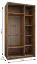 Kleiderschrank / Schiebetürenschrank | 245,5 x 130 x 64 cm | 2 Kleiderstangen | 6 Einlegeböden | 6 Fächer | 2 Schiebetüren | Farbe: Schwarz | Soft-Close
