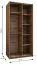 Kleiderschrank / Schiebetürenschrank | 245,5 x 100 x 64 cm | 2 Kleiderstangen | 2 Schiebetüren | 6 Einlegebögen | 6 Fächer | Farbe: Schwarz | Soft-Close