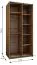 Kleiderschrank / Schiebetürenschrank | 245,5 x 110 x 64 cm | Spiegel | Farbe: Schwarz | Soft-Close | 2 Schiebetüren | 2 Kleiderstangen | 6 Fächer