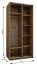 Kleiderschrank / Schiebetürenschrank | 245,5 x 110 x 64 cm | Spiegel | Farbe: Schwarz | Soft-Close | 2 Schiebetüren | 2 Kleiderstangen | 6 Fächer