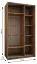 Kleiderschrank / Schiebetürenschrank | 2 Kleiderstangen | 2 Schiebetüren | Soft-Close | Spiegel | 245,5 x 130 x 64 cm | Farbe: Eiche Artisan | 6 Fächer