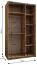 Kleiderschrank / Schiebetürenschrank | 2 Kleiderstangen | 2 Schiebetüren | Soft-Close | Spiegel | 245,5 x 130 x 64 cm | Farbe: Eiche Artisan | 6 Fächer