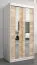 100 cm breiter Kleiderschrank mit 2 Türen | 5 Fächer | Farbe: Sonoma Eiche / Weiß Abbildung