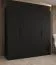 Drehtürenschrank / Kleiderschrank mit vier Türen Korab 28, Farbe: Schwarz, 2 Meter breit, Griffe: Schwarz, zwei Kleiderstangen, Soft-Close-Funktion