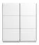 Neutraler Kleiderschrank / Schiebetürenschrank Kule 03, Farbe: Weiß, sechs Fächer, eine Kleiderstange, Maße: 210 x 179 x 62,5 cm, für Schlafzimmer
