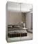 Kleiderschrank / Schiebetürenschrank | 11 Fächer | 245,5 x 170 x 64 cm | Spiegel | Farbe: Weiß | 2 Kleiderstangen | 2 Schiebetüren | 11 Fächer